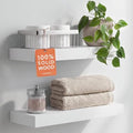 Homeforia 18 Inch Floating Shelves, High-End Solid Pine Wood, Set of 2