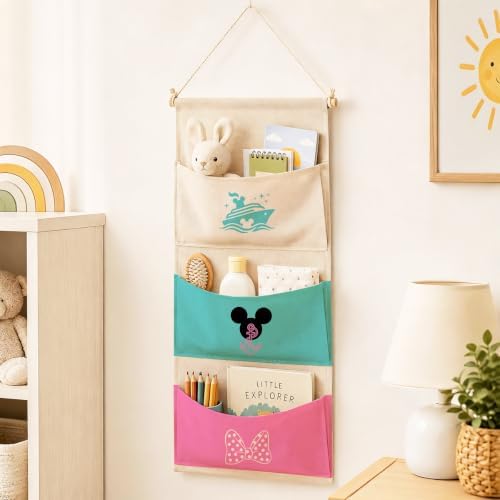 Cute Nautical 3-Pocket Hanging Wall Organizer, Useful Wall Pocket Storage