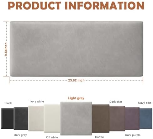 IFNOW Wall Mounted Headboard, Peel and Stick Panels, Light Grey, King
