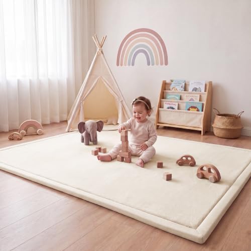 1.3" Thick Baby Play Mat for Floor,39x59 Memory Foam Tummy Time Mat