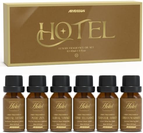 ARVIDSSON Hotel Diffuser Oils Gift Set - Hotel Essential Oils for Diffuser, Luxury Fragrance Oils Inspired by 5 Star Hotels Scent, Gift for Women and Men
