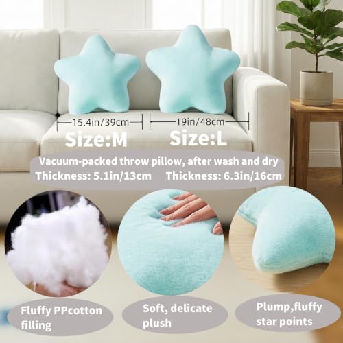 Blue Star Pillow 19" Large Cute Decorative Throw Pillows Floor Cushions