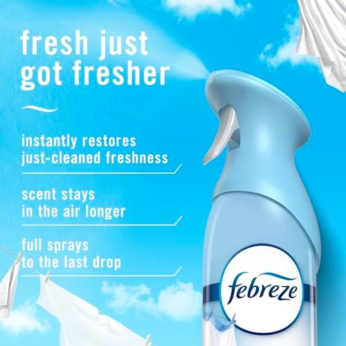Febreze Air Mist, Air Freshener Spray, Odor Fighting Room Spray, Deodorizer for Home Bathroom Kitchen Office Apartment Dorm Room Classroom, Linen & Sky Scent, 8.1oz (Pack of 2)