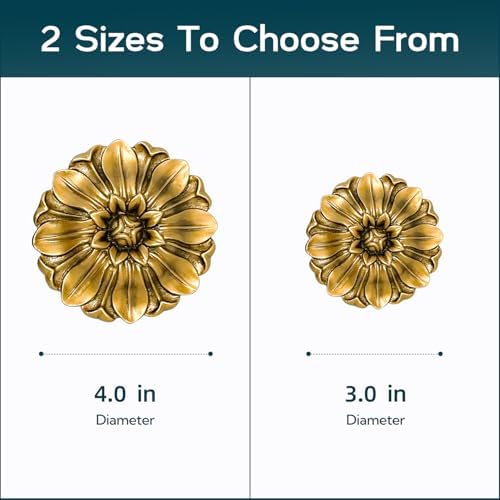 LOPGT Set of 2 Vintage Curtain Holdbacks Wall Mounted with Screws, Gold