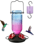 FEED GARDEN Glass Hummingbird Feeder for Outdoors, Leak-Resistant, 16 oz
