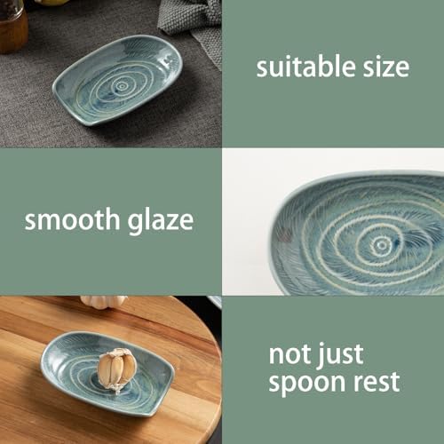 Ceramic Spoon Rest for Stove Top, Spoon Holder for Kitchen Counter