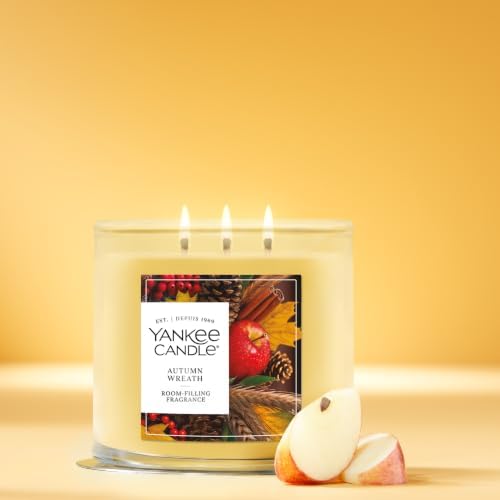 Yankee Candle Autumn Wreath Scented Candle, 14.5oz 3-Wick