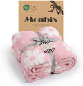 Monbix Soft Twin Size Floral Blanket for Bed-Cozy Knitted Blankets