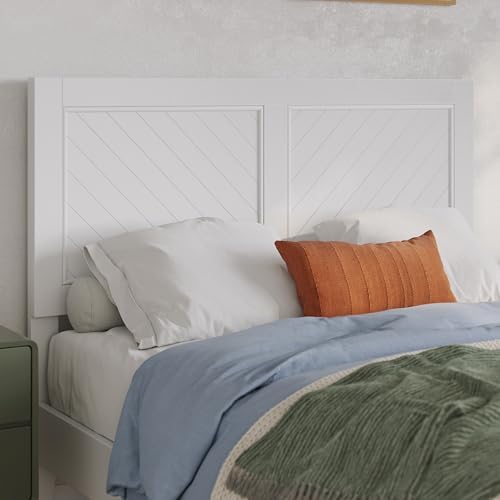 AFI, Canyon Full Solid Wood Rustic Farmhouse Headboard, White