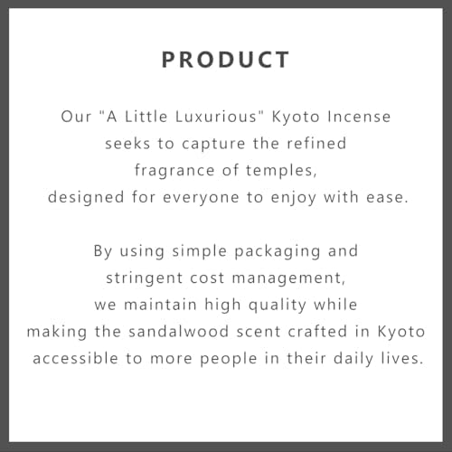 なごみ工房 Kyoto Sandalwood Incense Sticks - Japanese Temple Aroma, Ideal for Relaxation & Meditation, Approx. 60 Sticks (0.044 Pounds) - Premium Quality Incense for Spiritual & Home Use Nagomikobo