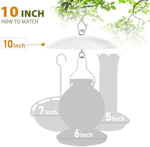 10" Bird Feeder Rain Guard, Hummingbird Feeder Shade Dome Cover, Hanging Baffle for Bird Feeder Pole,Smart Birds Feeder's Umbrella(Translucent), 4 Pack