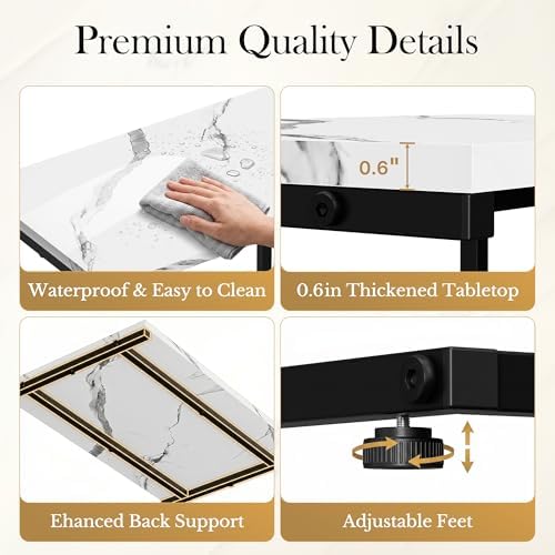 SUPER DEAL Nesting Tables Set of 3, Industrial C Shaped End Table Stackable Coffee Table Heavy Duty Metal Frame for Small Space, Living Room, Bedroom, Side Table Tray for Laptop Snack, White