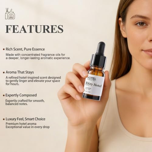Hotel Diffuser Oil Collection Fragrance Oil Waterless Essential Oils Home Luxury Aroma & for Ultrasonic and Waterless Diffusers and Crafting - 10ml, 0.34 fl oz