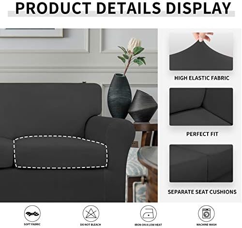 Easy-Going 4 Pieces Oversized Stretch Couch Cover for Dogs Washable
