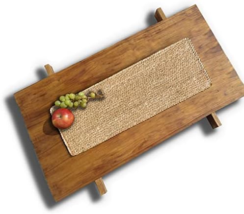 Woven Placemats One Table Runner 36 Inches Long Rattan Placemat Rectangle Runners Natural Wicker Heavy Braided Straw Place Mats Braided Outdoor Placemats for Patio Table, 35.83 X 12.99inch