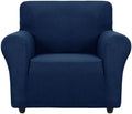 ZNSAYOTX Super Stretch Chair Slipcover Universal Sofa Chair Covers for Living Room Dogs Pet Furniture Protector Spandex Armchair Slipcovers with Anti Slip Foam Sticks (Navy Blue, Chair)