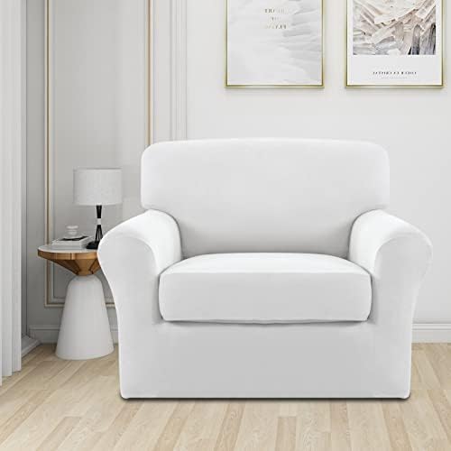 Easy-Going 2 Pieces Stretch Sofa Slipcover for Armchair Washable