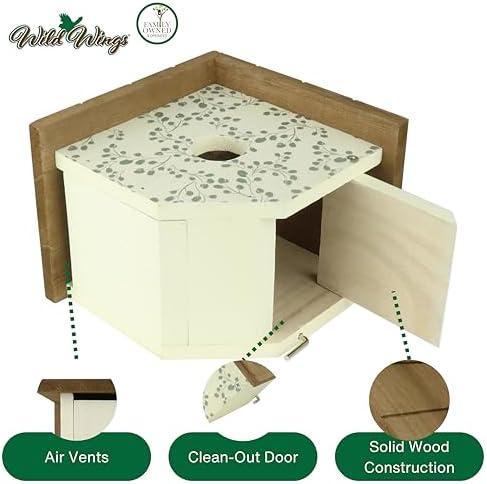 Wild Wings Decorative Wren House Ivy Perch, White