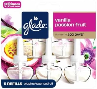 Glade PlugIns Air Freshener Refills, Vanilla Passion Fruit, 5 Count