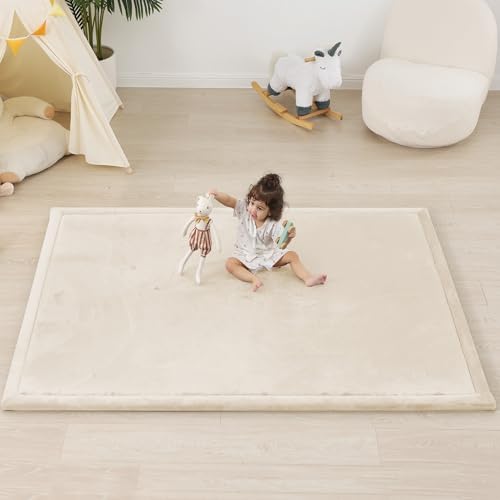 1.5" Thick Baby Play Mat for Floor,59x71 Padded Playpen Mat, Non-Slip