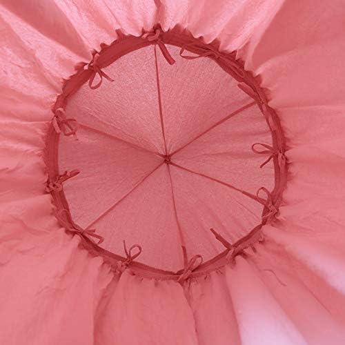 Kids Bed Canopy with Frills Cotton Cover Net for Crib Reading Nook Curtain Hideaway Hanging Round Tent Nursery Bedding Play Room Decor