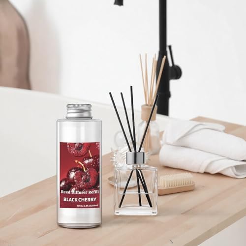 STRN Reed Diffuser Oil Refill, Black Cherry Scented Diffuser 6.8 Fl Oz