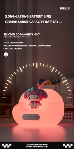 Cute Kitty Night Light, Cartoon dimmable sili Cone Children's Night Light, Long Battery Life, Rechargeable Kitty Light, Toddler Night Light, Gift for Boys and Girls(Light Pink KT)