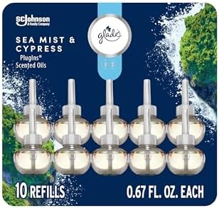 Glade PlugIns Air Freshener Refills, Sea Mist & Cypress, 10 Count
