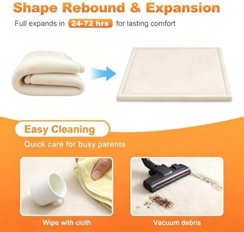 Ultra Soft Play Mat for Floor, 59"×79" Playpen Mat, 1.3" Thick Memory Foam, Non-Slip Tummy Time Mat for Infants, Toddlers, and Kids – Water-Repellent Coral Velvet, Easy Care