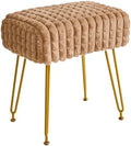 IBUYKE Makeup Vanity Chair, Rectangular Footrest Stool, Khaki WBD003K