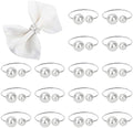 KPOSIYA Pearl Napkin Rings Set of 20 Silver Napkin Holder for Table Decor