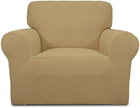 Easy-Going Stretch Chair Slipcover with Arm Washable Golden