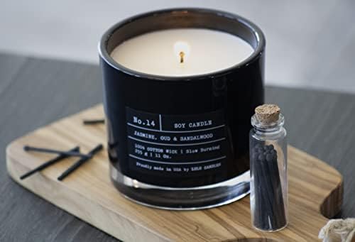 Lulu Candles Jasmine, Oud & Sandalwood Soy Blend Jar Candle, 11 Oz.