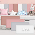 Hahafelt 12 Pack Wall Padding Headboard 15.75" x 7.87" x 1.18" Pink Colors
