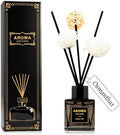 Black Glass Bottle Scent Diffuser, 1.7 oz Reed Diffuser with Sticks, Home Fragrance for Bookshelf, Bedroom Vanity, Office Desk & Bathroom Decor, Air Freshener for Aesthetic Room Decor (Osmanthus)