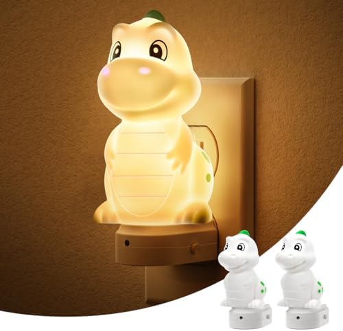 L LOHAS LED Plug in Night Light, Kids, 2-Pack 3D Cute Dinosaur Night Lights