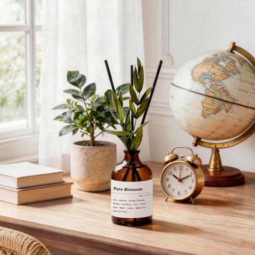 Reed Diffuser Set, Pure Blossom, 3.4 fl oz, Oil Diffusers with Sticks