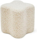Leopard Ottoman Foot Stool, 15.7" Velvet Accent Ottoman