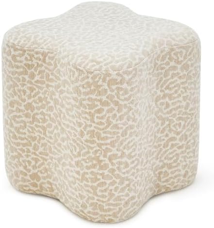 Leopard Ottoman Foot Stool, 15.7" Velvet Accent Ottoman
