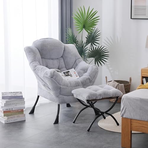 LITA Lazy Chair with Ottoman, Comfy Accent Reading Chair