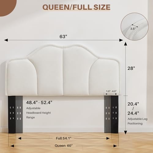 Queen Size Headboard Only Upgraded One-Piece Upholstered Headboard