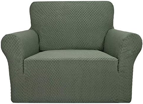 YEMYHOM Couch Cover Latest Jacquard Design High Stretch Sofa Chair Covers for Living Room, Pet Dog Cat Proof Armchair Slipcover Non Slip Magic Elastic Furniture Protector (Small, Army Green)