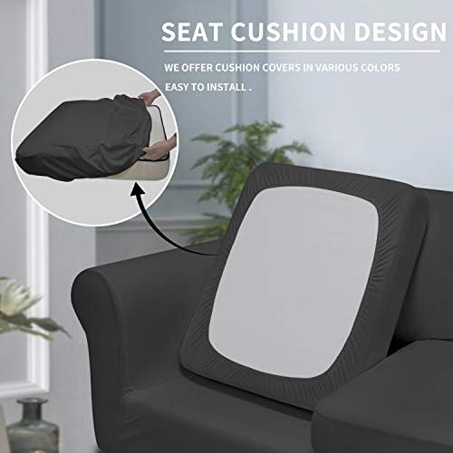 Easy-Going 4 Pieces Stretch Sofa Cover for 3 Cushion Couch Washable