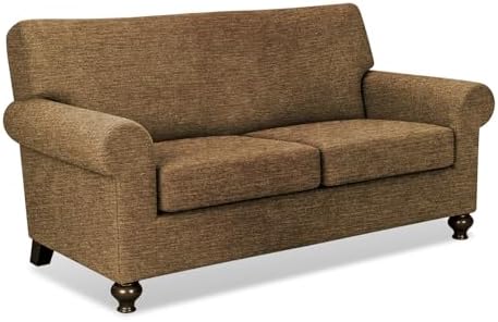 URBANLIFE 3-Piece Stretch Sofa Covers for 2 Cushion Couch, Brown