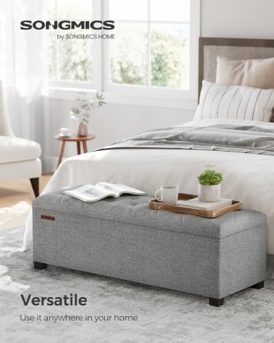 SONGMICS Storage Ottoman Bench, Foot Rest with Legs, Load up to 661.4 lb