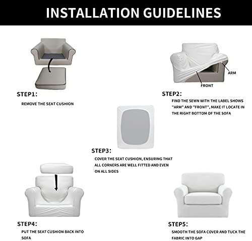 Easy-Going 2 Pieces Stretch Sofa Slipcover for Armchair Washable