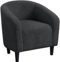 Yaheetech Small 25.5in Wide Sherpa Barrel Accent Chair Bedroom, Dark Gray