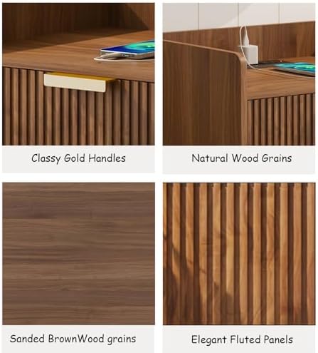 Arbuxzuy Floating Nightstand Set of 2 with Charging Station and Drawer