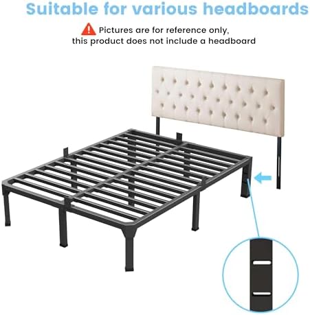14 Inch King Metal Bed Frame with 4 pcs Mattress Stopper