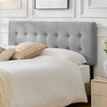 Linen Tufted Headboard King Size, Solid Wood King Headboard Only, Grey